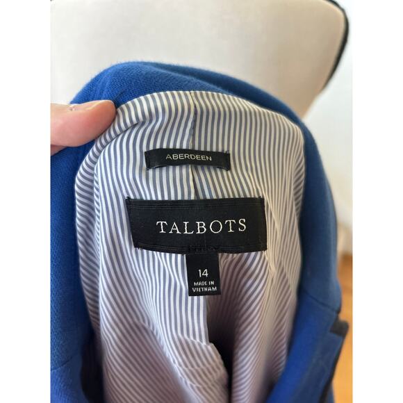 Talbots Cobalt Blue & Navy Aberdeen Cotton Two Button Blazer - Picture 6 of 7